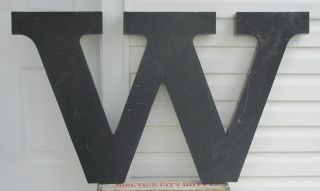 vintage W METAL LETTER SIGN Channel advertising INDUSTRIAL MARQUEE 