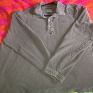 Lacoste Vintage Washed Stone Brown L/S Mens Polo Shirt Size 8 XL