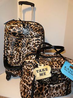 NWT $498 KATHY VAN ZEELAND Luggage Set wheeled Cheetah EXOTIC EDGE 