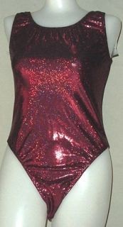 NWT Pumpers Metallic Red Lycra Thong Leotard Costume S, M, L or XL