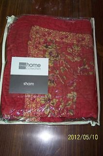 New JC Penney Quilted Standard Pillow Shams   Red