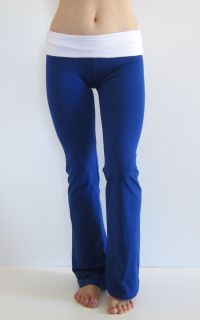 Petite Sizing Yoga Fitness Gym Athletic Pants With Fold Down Waist 