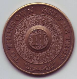 III 3 years   Alcoholics Anonymous AA medal token chip coin