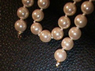 AMAZING 36 Inch Strands Knotted Majorca Pearls Creamy 