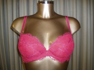 Valery Amarena Strapless Bra in Pink Lace C D Cup BNWT