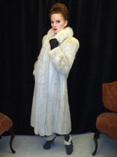 Fur Coat Mink & Artic Fox Fur Full Length Coat Blush White Lush 