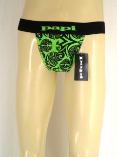   Lime & Black Native Tribal Print Thong Underwear NEW Sexy Mens nwt