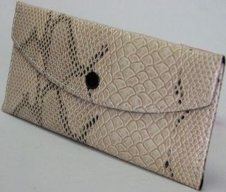Beige Black Patent Leather LK Crocodile Wallet Clutch