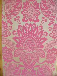 WHITEWELL DAMASK WALLPAPER IN PINK AND SILVER PATTERN 300014