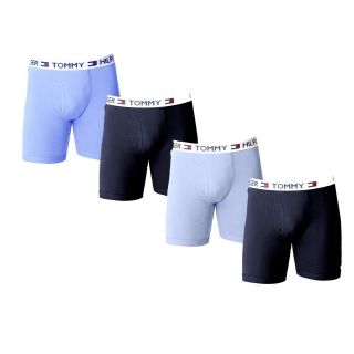 Tommy Hilfiger Mens Boxer Briefs Cotton 4 Pack Navy French Baby Blue 