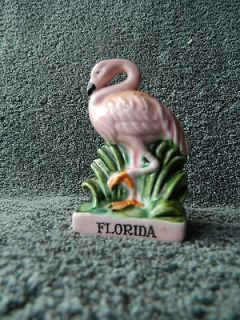 Vintage Flamingo toothpick holder Florida glazed ceramic