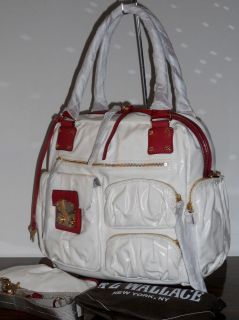 MZ Wallace White Twill with Ruby   Francis Handbag NEW ***Without Tags