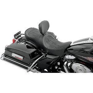  Seat w/ EZ Glide Backrest Flame Stitch 0801 0540 (Fits Harley
