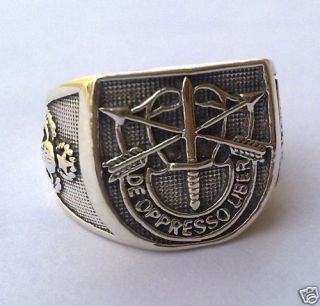 SILVER 925 Old SPECIAL FORCES AIRBORNE MILITARY RING