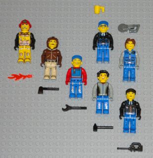   MINIFIGURES Lot 7 People Fireman Town Police Jack Stone Minifigs