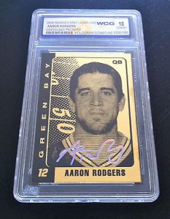 AARON RODGERS AUTOGRAPHED GEM MT 10 LIMITED EDITION 2008 23KT GOLD 