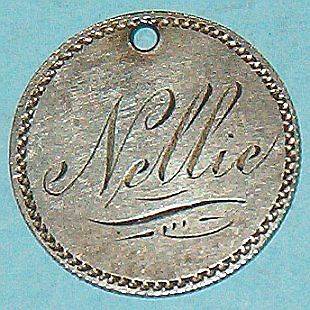 LOVE TOKEN on 1862 Seated Liberty Dime   Nellie   Civil War coin