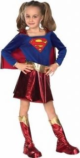 Kids Childs Deluxe Super Girl Halloween Holiday Costume Party (Size 