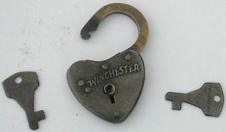 Winchester Heart Shaped Padlock Pad Lock W Marked Keys