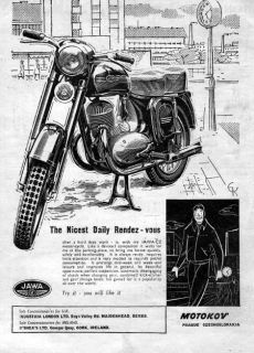1957 Jawa CZ Motorcycle Daily Rendezvous Original Ad