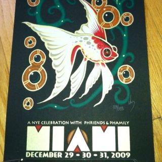 Jeff Wood PHISH NYE Mock Show Poster Miami 09 S/N Not Pollock