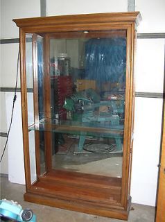 Philip Reinisch Solid Oak Display Cabinet With Light and Mirror Back