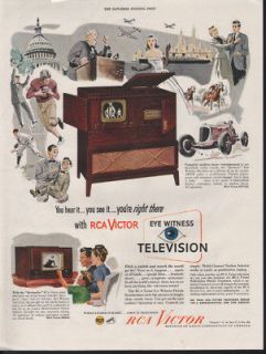 1955 Ad Big Color Television RCA Victor Christmas Tree   ORIGINAL 