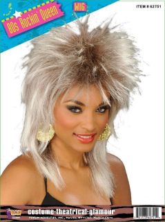 80s Rockin Queen Tina Turner Whitney Houston Wig Halloween Costume 