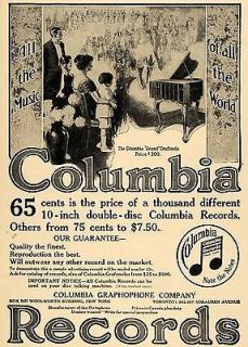 1914 Ad Columbia Records Grand Grafonola Graphophone   ORIGINAL 