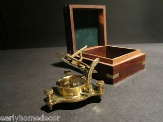 Repro Antique Solid Brass Timekeeping Sundial Pocket Compass Watch 