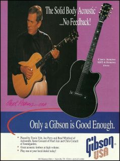 THE CHET ATKINS SST 6 STRING SOLID BODY GIBSON GUITAR AD 8X11 