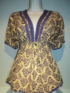 FOREVER 21 Womens Purple & Yellow Flowing Top Size Small Lakers 