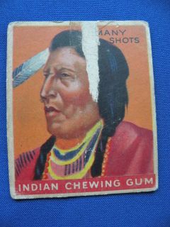 VINTAGE GOUDEY INDIAN CHEWING GUM TRADING CARD Many Shots #75 in set