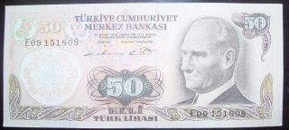 TURKIYE (TURKEY) 6.EMISSION 50 LIRA E UNC