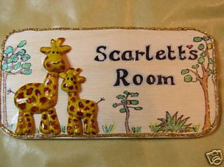Giraffe Nursery/playhouse Room Door Sign Personalised