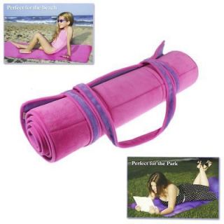   Roll Up Tote Handle Pink Purple Beach Picnic Kids Adults 28”X70