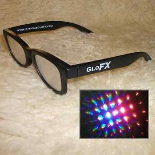 Black Defraction prism glasses. Aura lightshow optics rave 3d light 