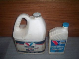 Vintage Valvoline 10W30 Motor Oil Bottles Jugs 1L & 4L