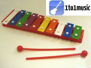 COLOURFUL CHILDRENS TOY GLOCKENSPIEL + BEATERS 3 COLOURS NEW