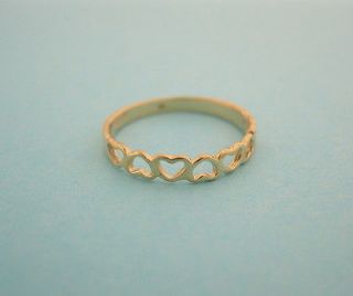   Solid Yellow Gold Heart Kids Ring Baby Childrens Size 3 