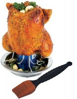 Grill Pro Stainless Beer Can Chicken Roaster 41333 New