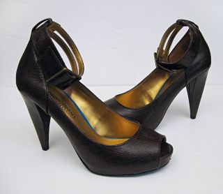 Christian Siriano for Payless Brown Sandstrap Ankle Strap Peep Toe 