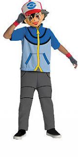 Childs Ash Ketchum Halloween Costume Pokemon Trainer Outfit Boys Kids