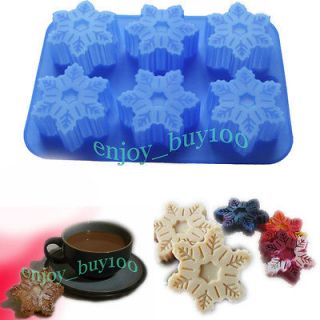 Snowflake Soap Chocolate Jelly Muffin Cupcake Baking Silicone Mold 