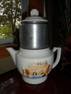   Antique China Drip Coffee Maker/ Tea Kettle by Porcelier China 1930s