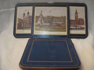   Coasters Set of Six Buckingham Palace Tower of London House Parliament