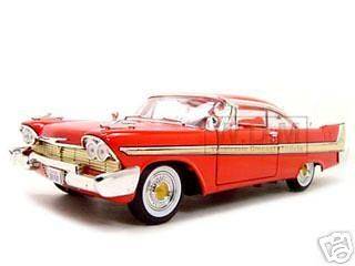 1958 PLYMOUTH FURY RED 118 DIECAST MODEL CAR BY MOTORMAX 73115