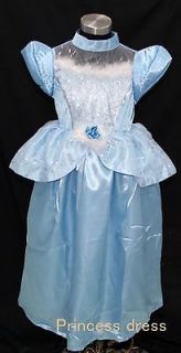   Girls Deluxe Cinderella Costume Princess Birthday Party Dress 6 8Y