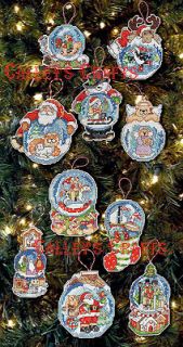   Globe ~ Christmas Ornaments Counted Cross Stitch Kit #86283, 10 Pcs