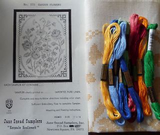   Snead Samplers 575 Garden Flowers Vintage Cross Stitch Embroidery Kit